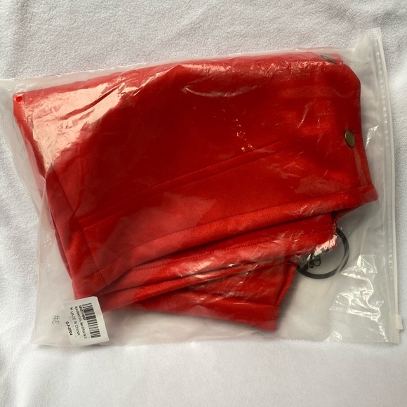 Meyeeka Women's Button Front Faux Sued Skirt - Picture 2 of 4